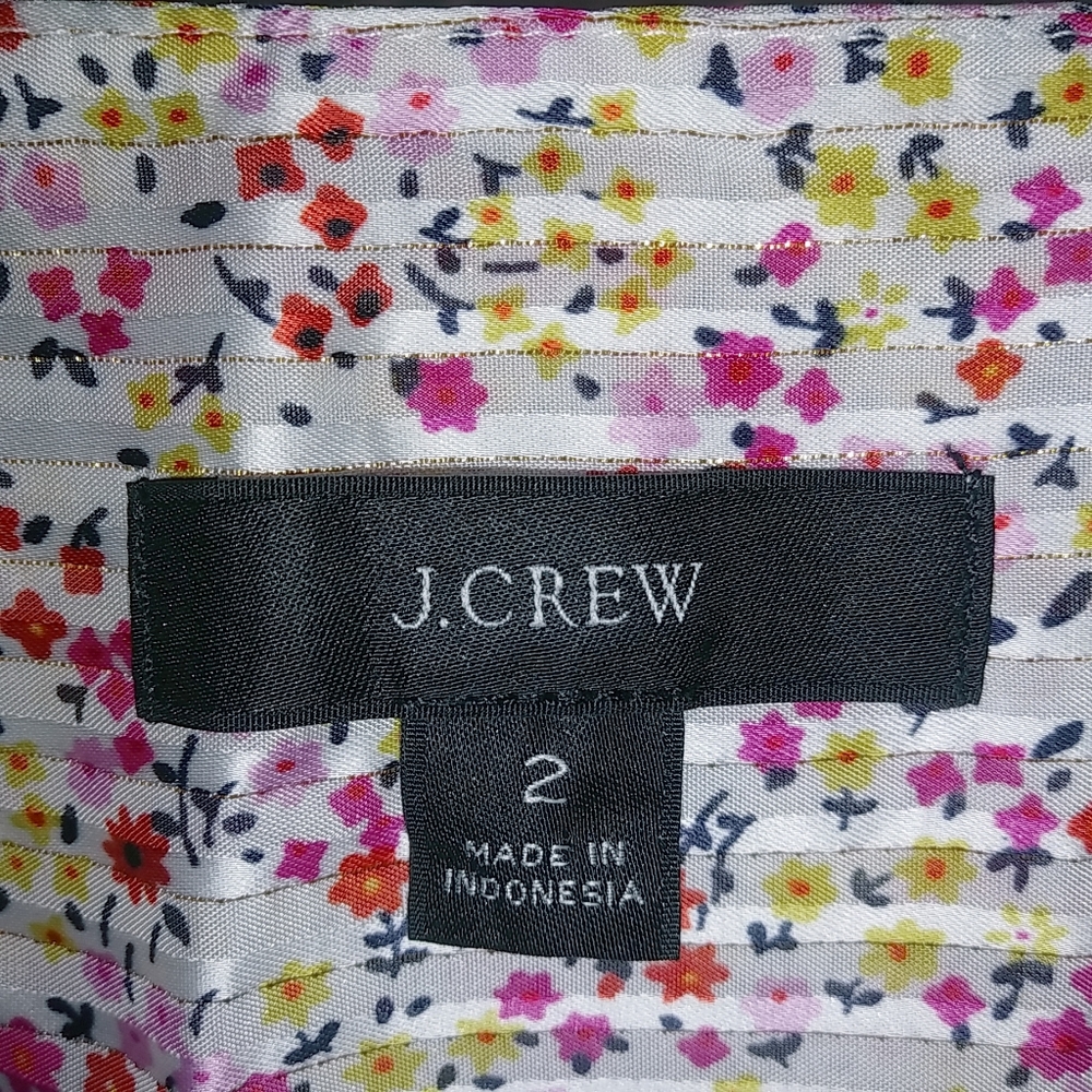 J.Crew 2 XS Feminine Spring Floral Midi Sheath Dress Button Down Front NWOT - Picture 11 of 12